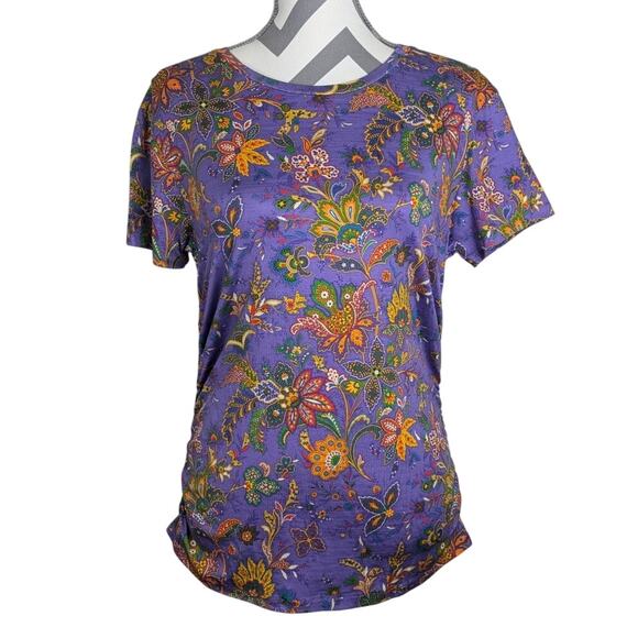 Ralph Lauren Collection Purple Jacobean Floral Paisley Print Top XL - Picture 1 of 7
